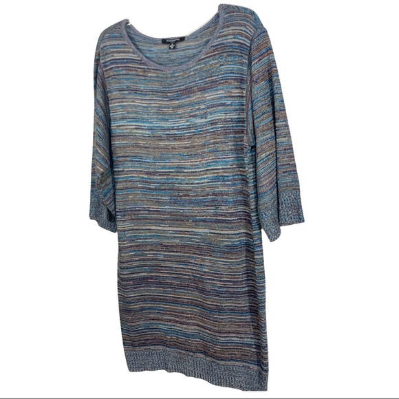 Sharagano long sleeve multicolored knit dress size 12 - Picture 1 of 5